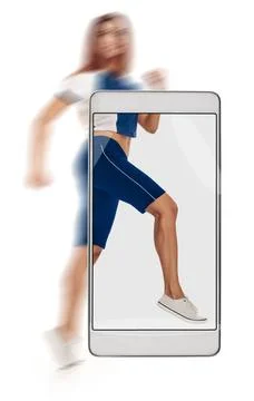 Dynamic female runner Stock Photos