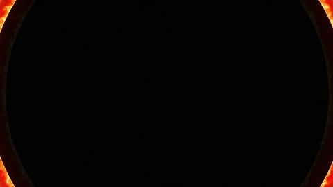 Dynamic Fiery Circles Expanding in an Abstract Loop Background Stock Footage 333031661