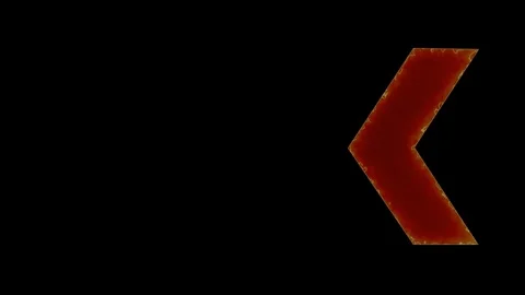 Dynamic fiery left arrows animation on a black background Stock Footage 333097700