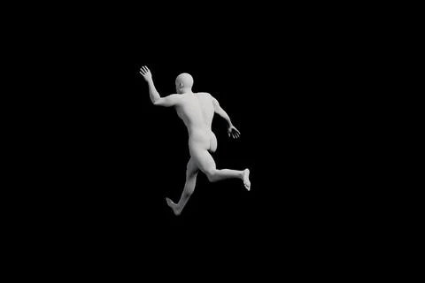 Dynamic figure model running in studio 스톡 일러스트