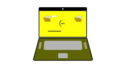 Dynamic File Transfer &amp; Copying Animation with Laptop Icon. Stock Footage 286143088