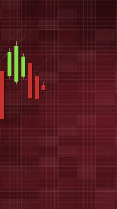Dynamic Financial Chart Animation with Candlestick Patterns Stockbeeldmateriaal 310077713