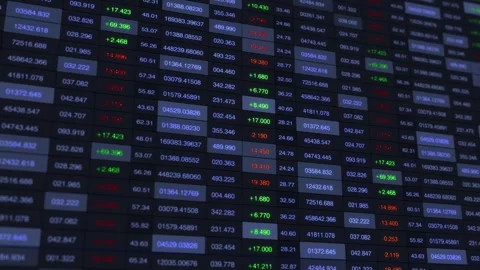 Dynamic Financial Data Display Featuring Stock Prices and Performance Metrics on Stockbeeldmateriaal 341526570