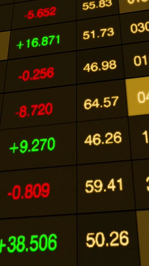 Dynamic Financial Data Displaying Stock Values Amidst Trend Fluctuations with Stock Footage 338325347