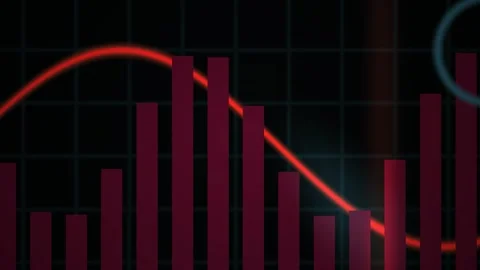Dynamic Financial Data Visualization with Animated Bar Charts and Trend Lines Stock Footage 341805958