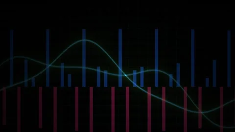 Dynamic Financial Data Visualization with Animated Bar Charts and Trend Lines Stock Footage 341805966