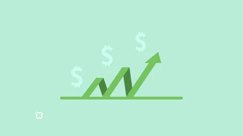 Dynamic financial graph with upward trend and dollar signs, symbolizing gro.. Stockbeeldmateriaal 333295057