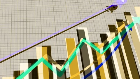 Dynamic Financial Growth Chart Animation, A vibrant digital illustration de.. Stock Footage 304249758