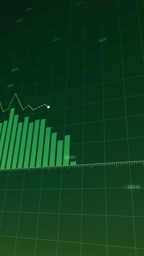 Dynamic financial growth chart presentation, illustrating increased profit  Video stock 296186522