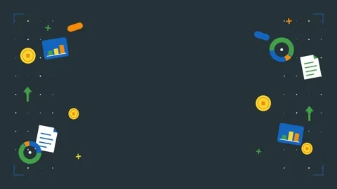 Dynamic Financial Icon Animation on Dark Background 動画素材 343766025