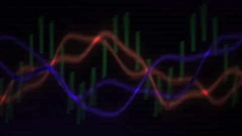 Dynamic Financial Market Data Visualization with Oscillating Trend Lines an.. Stock Footage 341806136
