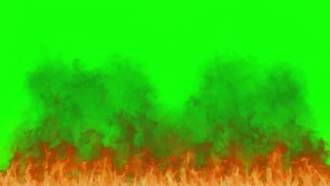 Dynamic fire and smoke vfx on green screen background with displays vibrant Stock-Footage 340612869