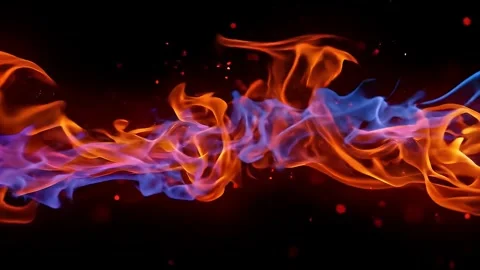 Dynamic Fire Burning Abstract Animation Background Stock Footage 310732632