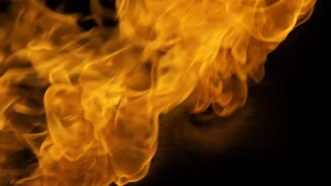 Dynamic Fire Flames Displaying Fiery Energy and Intense Motion in Dark Ambien Vídeos de archivo 341920252