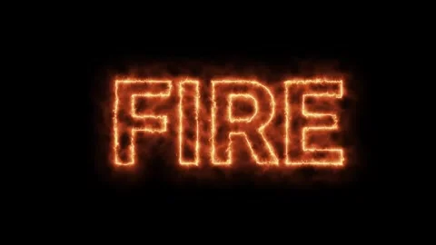 A dynamic fire text effect, Fire word on Fire, burning Fire text 4k Stock Footage 290071416