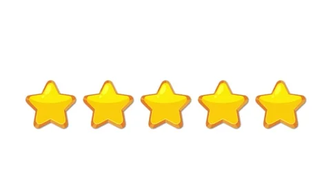 A dynamic five star rating system animation on white background showing var.. Stock Footage 333486114
