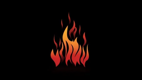 Dynamic flame animation on black background showing intensity and movement Stock Footage 315127292