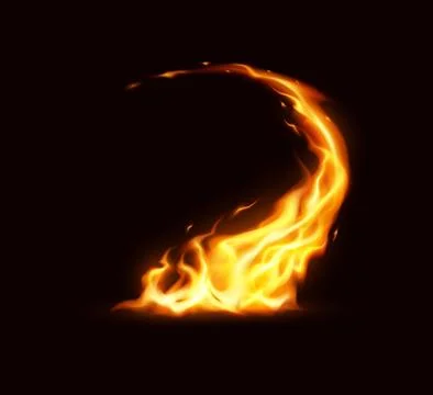 Dynamic Flame Illustration on Dark Background Stock Illustration