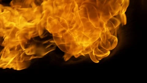 Dynamic Flames Against Dark Background Capturing Intense Motion and Vivid O.. Vídeo Stock 341920343