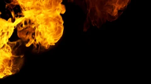 Dynamic Flames Dance Against a Dark Background with Vibrant Yellow and Oran.. Vídeo Stock 341920244