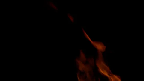 Dynamic Flames Dancing Elegantly in the Depths of Darkness and Shadows All Aroun Stock Footage 311814745