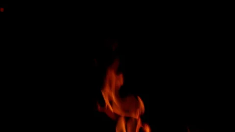 Dynamic Flames in Darkness Captivating and Mesmerizing Fire Footage with Visual Stock Footage 311814876