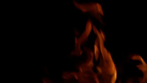 Dynamic Flames Featuring Intense Ember Movement with Passionate Energy and Warmt Stock Footage 311814514