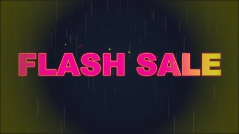 Dynamic Flash Sale Text Animation with Rain Effect - Special Offer Promotion Stock Footage 348231494