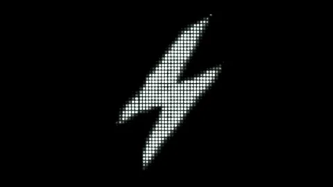 Dynamic flashing bolt graphic animation on black background Stock Footage 318092032