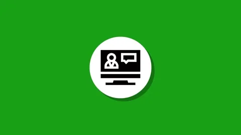 Dynamic flat animation of video conferencing icon revealing remote communic.. Stock Footage 327762504