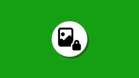 Dynamic flat design animation of a locked image or private photo gallery ic.. Stock Footage 327762482