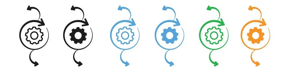 Dynamic Flexibility and Agile Movement Icon for Quick Adaptation 库存插图
