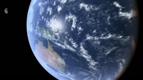 Dynamic Flight Away from Australia - CG Earth 1080p HD Stock Footage 20630837