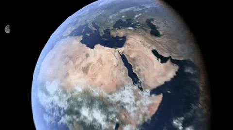 Dynamic Flight away from Europe - CG Earth 1080p HD Stock Footage 20630836