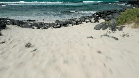 Dynamic flight over beach Stock Footage 104420087