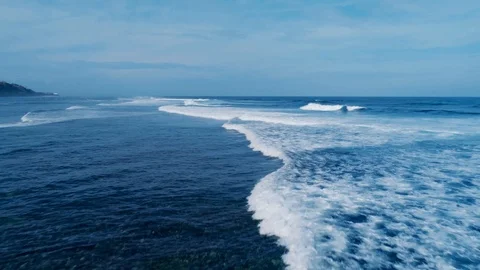 Dynamic flight over the waves of the ocean Stock Footage 109395289