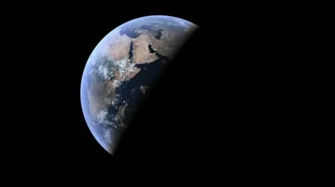 Dynamic Flight Toward Africa - CG Earth 1080p HD Stock Footage 20602997