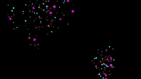 Dynamic Floating Geometric Shapes and Particles on Black Background for Cel.. Stock-Footage 346243387