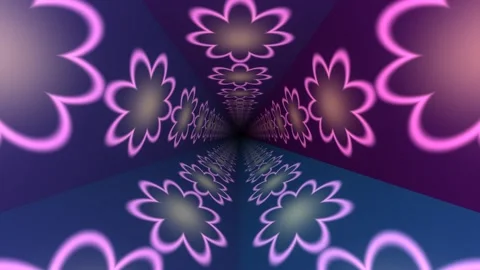 Dynamic Floral Wormhole Passage Seamless Loop Stock Footage 342394513