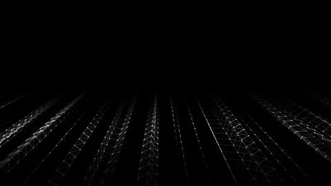 Dynamic flow of digital particles. Network connection structure. Big data v.. Illustrazione stock