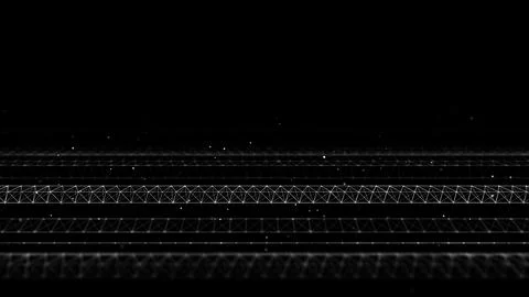 Dynamic flow of digital particles. Network connection structure. Big data v.. Stock Illustration