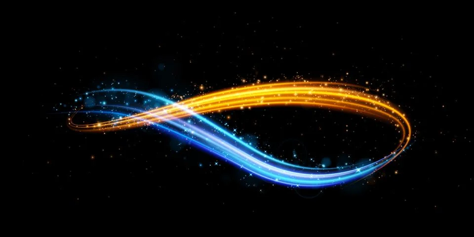 The Dynamic Flow of Light Waves Showcasing a Spectrum of Exciting, Bold, and Ilustración de archivo