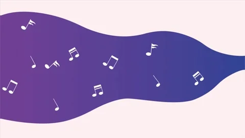 Dynamic flow of musical notes on a purple gradient background with gentle m.. Vídeos de archivo 339049507