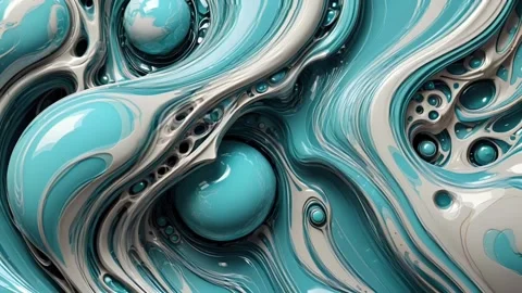 Dynamic flow pattern in blue and cream 스톡 동영상 305582915