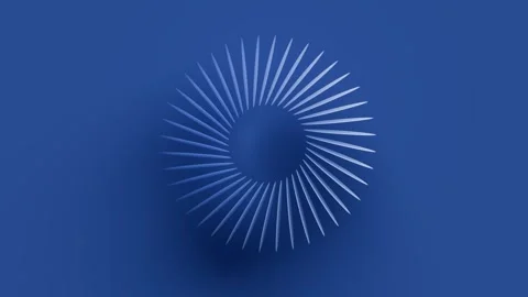 Dynamic flower spiral in deep blue for a rich abstract look Stock Footage 332464853