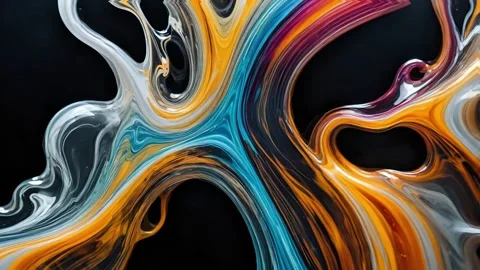 Dynamic flowing abstract color composition 스톡 동영상 307762643