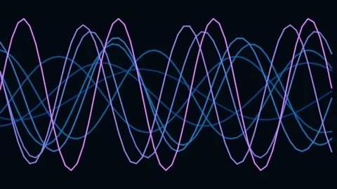 Dynamic flowing colorful sine wave pattern animation for futuristic tech ba.. Stock Footage 341056205