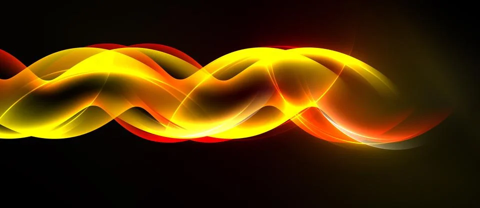 Dynamic, flowing lines create vibrant energy. Warm colors dominate black 스톡 일러스트