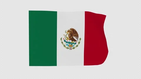 Dynamic Flowing Mexico National Flag Loop Alpha Channel Video stock 343046868
