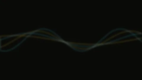 Dynamic flowing neon waves on black screen for abstract data visualization 스톡 동영상 343659513